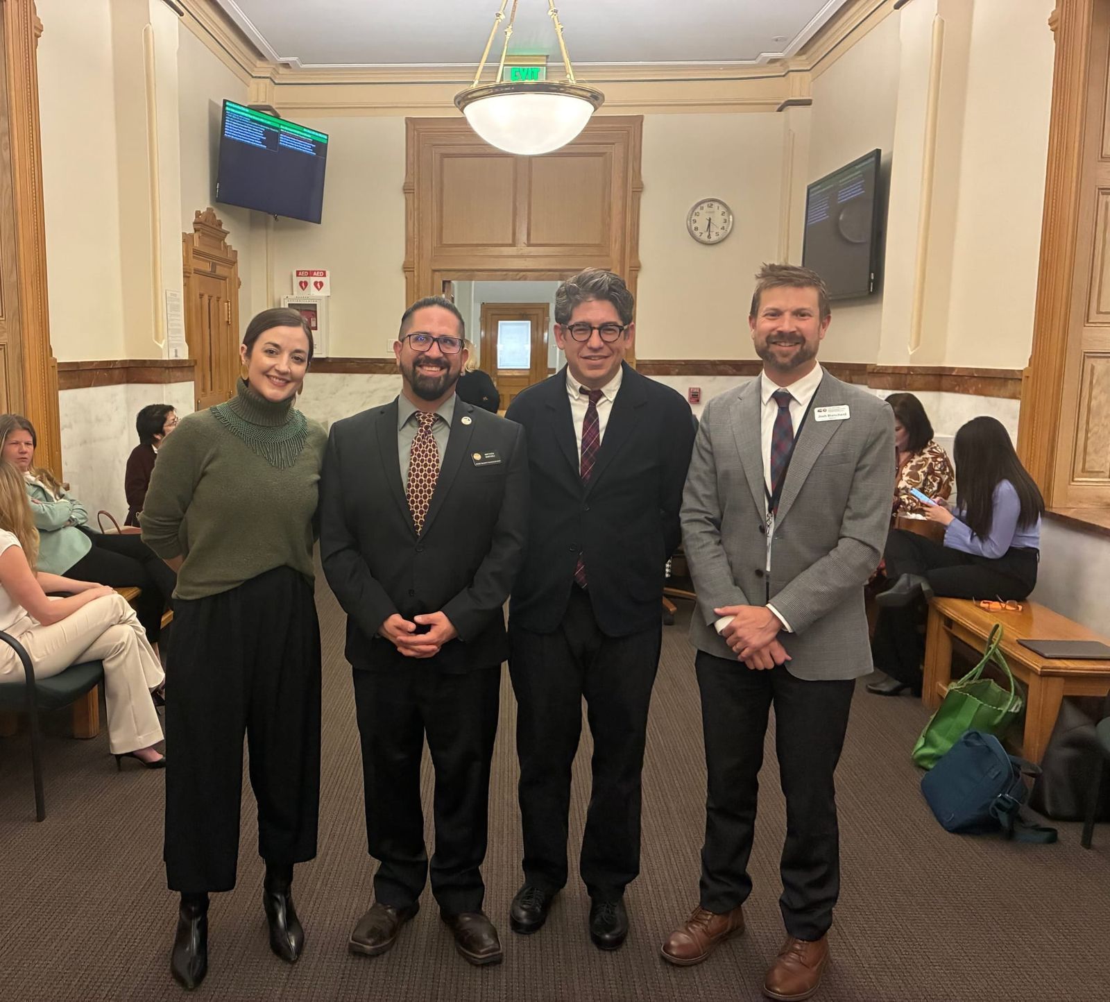 Artist Sarah Darlene, Representative Martinez, your author, and Josh Blanchard