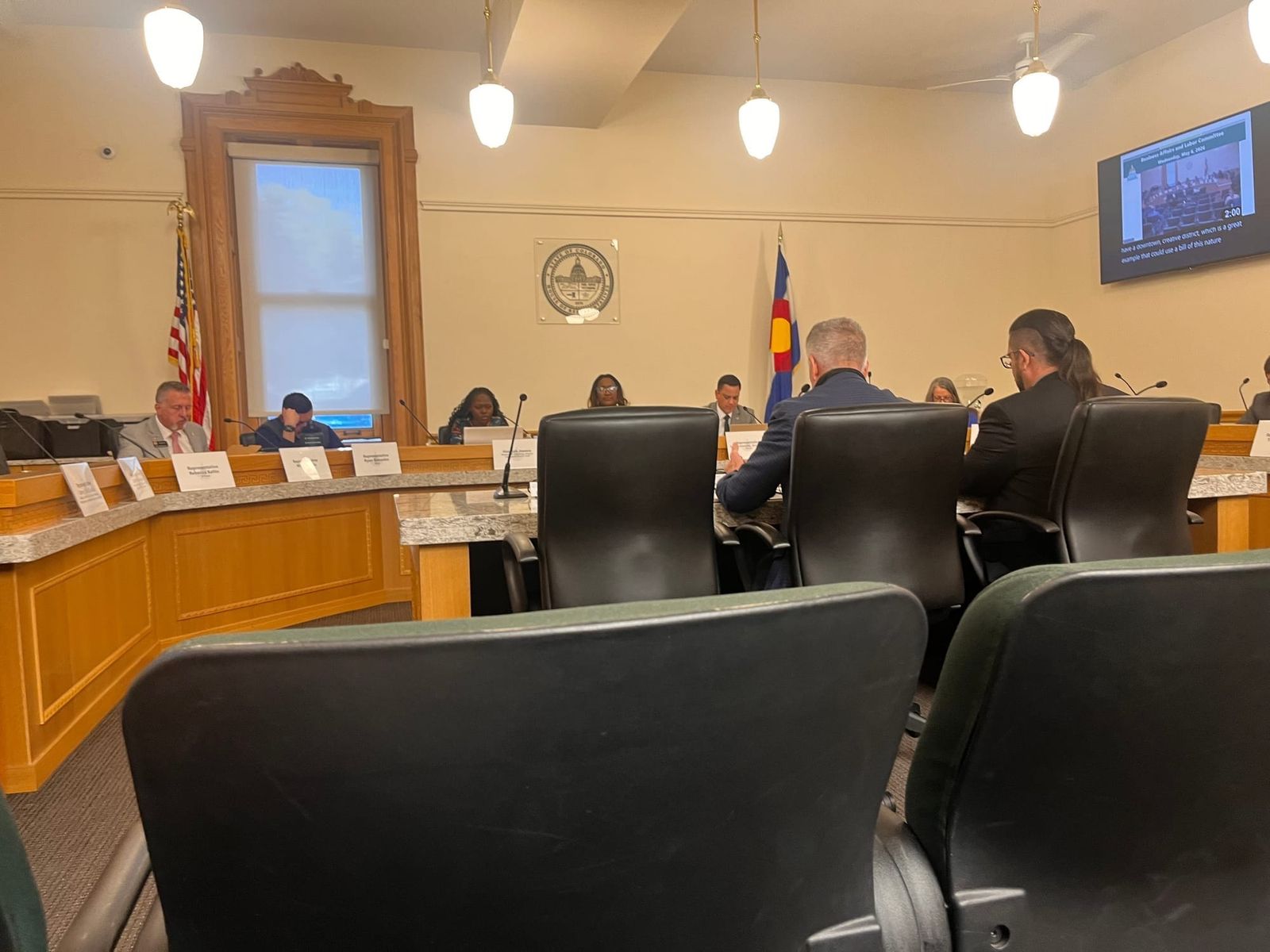 Our view from the hearing room